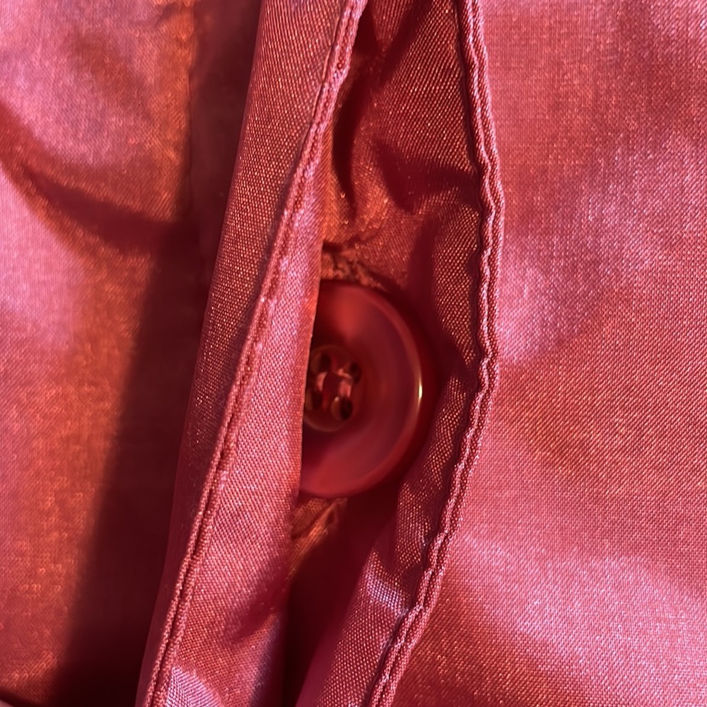 Vintage The totes Coat Lightweight Shiny Nylon Trench Coat - Dusty Rose Pink - Picture 6 of 16